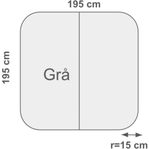 Ulkoporealtaan lämpökansi | 195x195 r15 | Harmaa | 111149