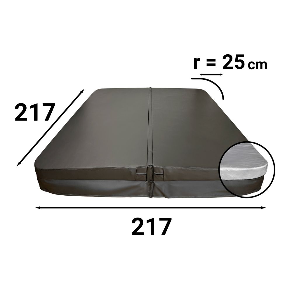Ulkoporealtaan lämpökansi | 217×217 r25 | Harmaa | 1111150